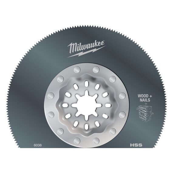 Полотно для мультитула Milwaukee WOOD & METAL 85MM SEGMENTED BLADE - 48906038, Ширина лезвия (мм): 85, Модель: WOOD & METAL 85MM SEGMENTED BLADE, Длина (мм): 20, внеший вид