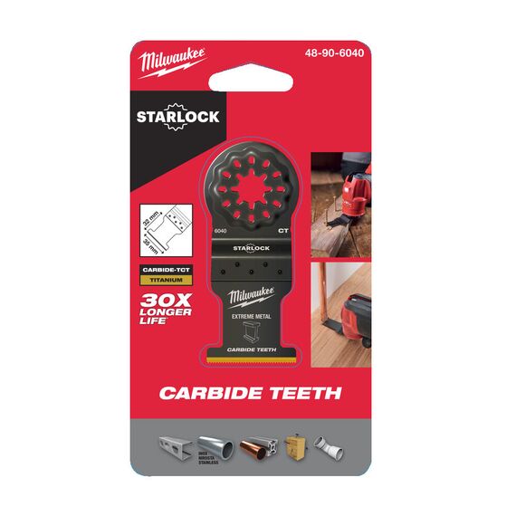 Полотно для мультитула Milwaukee WOOD & METAL TCT 35MM PLUNGE BLADE - 48906040, Ширина лезвия (мм): 35, Модель: WOOD & METAL TCT 35MM PLUNGE BLADE, Длина (мм): 32, внеший вид, изображение 2