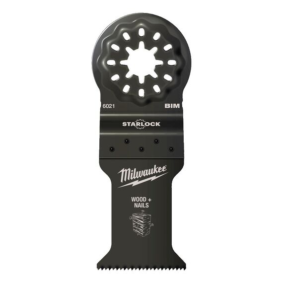 Биметаллическое полотно по древесине с гвоздями Milwaukee WOOD & NAILS BI-METAL 35MM PLUNGE BLADE - 48906021, Ширина лезвия (мм): 35, Модель: WOOD & NAILS BI-METAL 35MM PLUNGE BLADE, Длина (мм): 42, внеший вид