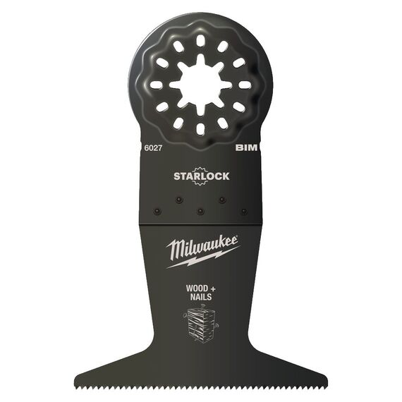 Полотно для мультитула Milwaukee WOOD & NAILS BI-METAL 65MM PLUNGE BLADE - 48906027, Ширина лезвия (мм): 65, Модель: WOOD & NAILS BI-METAL 65MM PLUNGE BLADE, Длина (мм): 42, внеший вид