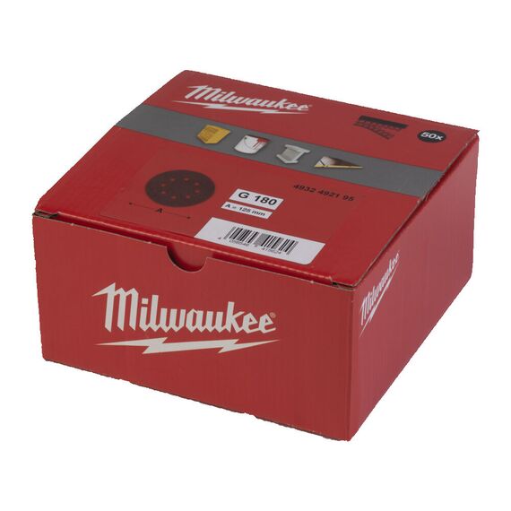 Шлифовальный диск Milwaukee 125 MM H&L GR 180 50 PC - 4932492195, Зернистость: 180, Модель: 125 MM H&L GR 180 50 PC, внеший вид, изображение 2