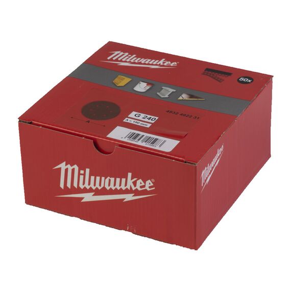 Шлифовальный диск Milwaukee 150 MM H&L GR 240 50 PC - 4932492231, Зернистость: 240, Модель: 150 MM H&L GR 240 50 PC, внеший вид, изображение 2