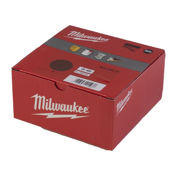 Шлифовальный диск Milwaukee 150 MM H&L GR 40 50 PC - 4932492226, Зернистость: 40, Модель: 150 MM H&L GR 40 50 PC, внеший вид, изображение 2