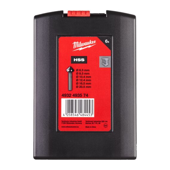 Набор зенковок Milwaukee COUNTERSINK SET HSS 6 PC - 4932493574, внеший вид