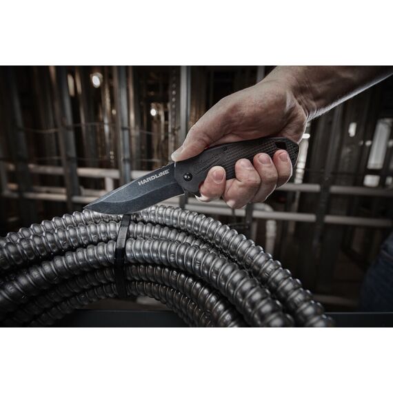 Складной нож с гладким лезвием Milwaukee HARDLINE FOLDING KNIFE SMOOTH 89 MM - 4932492453, Ширина лезвия (мм): 20, Модель: HARDLINE FOLDING KNIFE SMOOTH 89 MM, внеший вид, изображение 6