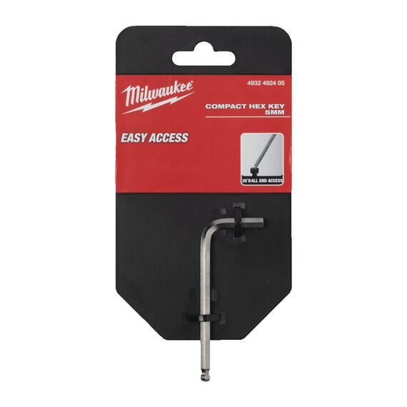 Шестигранный имбусовый ключ HEX COMPACT KEY 5MM Milwaukee короткий - 4932492405, Тип ключа: HEX 5, Модель: HEX COMPACT KEY 5MM, Длина (мм): 33, фото, изображение 2 Шестигранный имбусовый ключ HEX COMPACT KEY 5MM Milwaukee короткий - 4932492405, Тип ключа: HEX 5, Модель: HEX COMPACT KEY 5MM, Длина (мм): 33, внеший вид, изображение 2