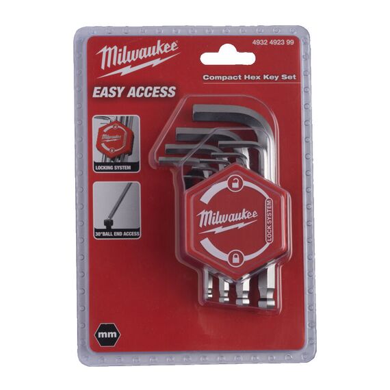 Набор коротких шестигранных имбусовых ключей Milwaukee HEX COMPACT KEY SET 9 PC - 4932492399, фото, изображение 4 Набор коротких шестигранных имбусовых ключей Milwaukee HEX COMPACT KEY SET 9 PC - 4932492399, внеший вид, изображение 4