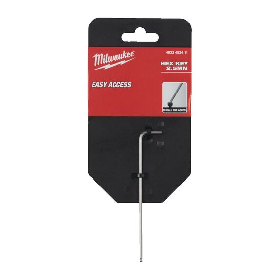 Шестигранный имбусовый ключ HEX KEY 2.5MM Milwaukee - 4932492411, Тип ключа: HEX 2,5, Модель: HEX KEY 2.5MM, Длина (мм): 20,5, внеший вид, изображение 2
