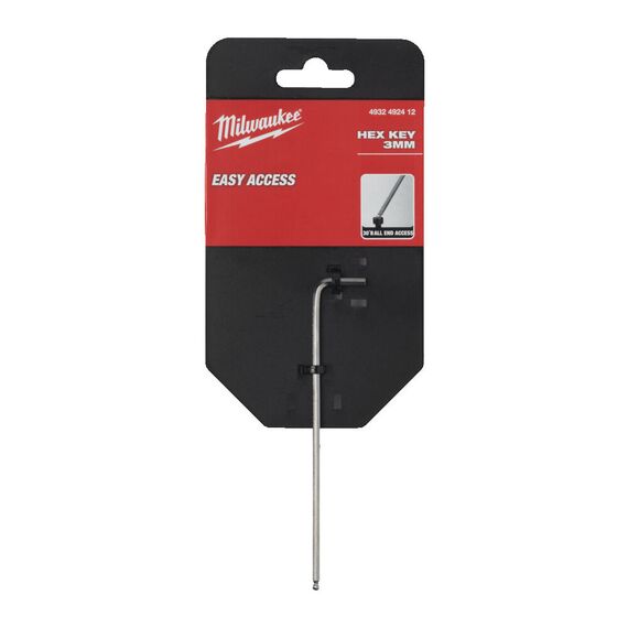 Шестигранный имбусовый ключ HEX KEY 3MM Milwaukee - 4932492412, Тип ключа: HEX 3, Модель: HEX KEY 3MM, Длина (мм): 23, внеший вид, изображение 2