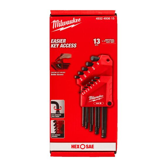 Набор шестигранных дюймовых ключей Milwaukee HEX KEY IMPERIAL SET 13 PC - 4932493615, внеший вид, изображение 5
