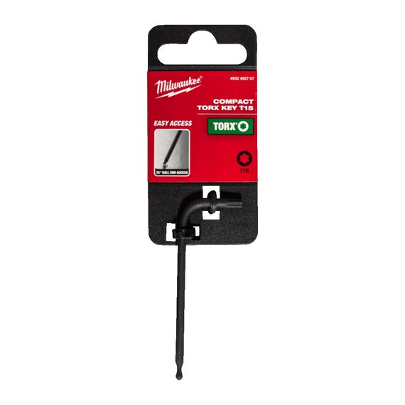 Ключ TORX COMPACT KEY T15 Milwaukee короткий - 4932492707, Модель: TORX COMPACT KEY T15, Длина (мм): 66, внеший вид, изображение 2