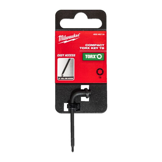 Ключ TORX COMPACT KEY T8 Milwaukee короткий - 4932492704, Модель: TORX COMPACT KEY T8, Длина (мм): 46,5, внеший вид, изображение 2
