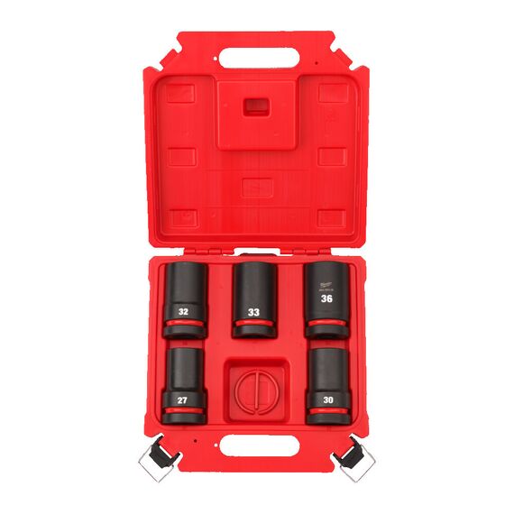 Набор ударных головок Milwaukee 1˝ SOCKET SET DEEP 5PC - 4932498752, Модель: 1˝ SOCKET SET DEEP 5PC, внеший вид
