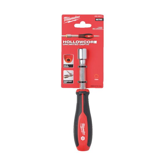 Торцевая отвертка, сквозная Milwaukee 13 MM HOLLOWCORE NUT DRIVER - 4932492371, Тип отвертки: SW 13, Модель: 13 MM HOLLOWCORE NUT DRIVER, внеший вид, изображение 2