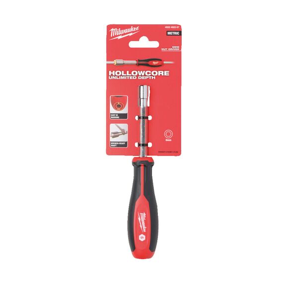 Торцевая отвертка, сквозная Milwaukee 6 MM HOLLOWCORE NUT DRIVER - 4932492367, Тип отвертки: SW 6, Модель: 6 MM HOLLOWCORE NUT DRIVER, внеший вид, изображение 2