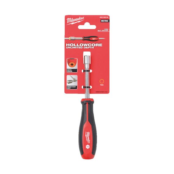 Торцевая отвертка, сквозная Milwaukee 7 MM HOLLOWCORE NUT DRIVER - 4932492368, Тип отвертки: SW 7, Модель: 7 MM HOLLOWCORE NUT DRIVER, внеший вид, изображение 2