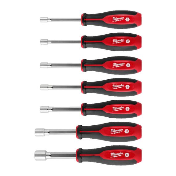 Набор магнитных торцевых отверток Milwaukee HOLLOWCORE MAGNETIC NUT DRIVER SET 7PC - 4932479891, Тип отвертки: Набор, Модель: HOLLOWCORE MAGNETIC NUT DRIVER SET 7PC, внеший вид, изображение 2