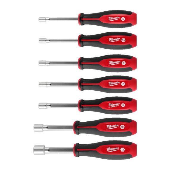 Набор торцевых отверток, сквозных Milwaukee HOLLOWCORE NUT DRIVER SET 7PC - 4932492372, Тип отвертки: Набор, Модель: HOLLOWCORE NUT DRIVER SET 7PC, внеший вид, изображение 2