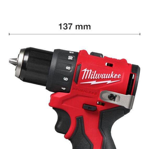 Аккумуляторная дрель-шуруповерт Milwaukee M12 BLDDRC-202C - 4933499686, Модель: M12 BLDDRC-202C, внеший вид, изображение 3