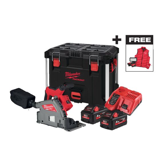 Аккумуляторная циркулярная пила по дереву и пластику Milwaukee M18 FPS55MC-552P PROMO - 4933499456, Модель: M18 FPS55MC-552P, внеший вид