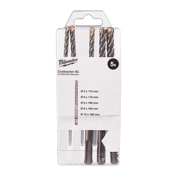 Набор буров Milwaukee SDS+ CONTRACTOR 4C SET 5pc - 4932498909, внеший вид
