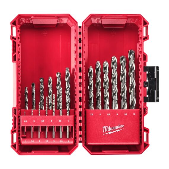 Набор сверл по металлу Milwaukee THUNDERWEB HSS-G DIN338 1-10 MM 19 PC SET - 4932493869, внеший вид