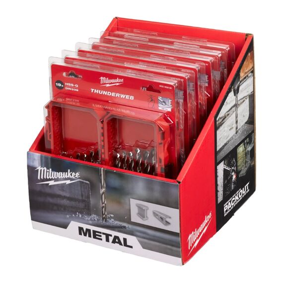 Набор сверл по металлу Milwaukee THUNDERWEB HSS-G DIN338 1-10 MM 19 PC SET - 4932493869, фото, изображение 3 Набор сверл по металлу Milwaukee THUNDERWEB HSS-G DIN338 1-10 MM 19 PC SET - 4932493869, внеший вид, изображение 3