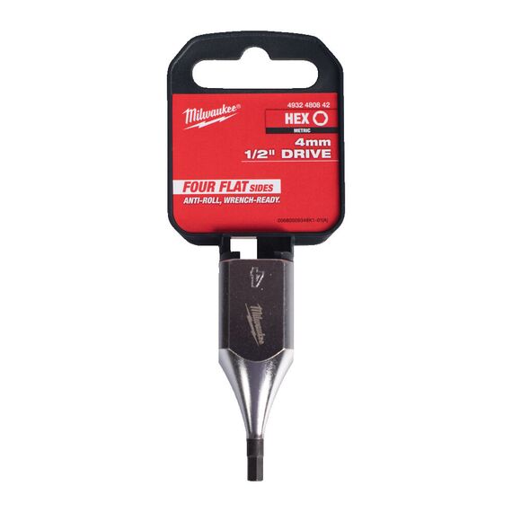 Головка Milwaukee ½˝ DRIVE 4MM HEX BIT SOCKET - 4932480842, Модель: ½˝ DRIVE 4MM HEX BIT SOCKET, внеший вид, изображение 2