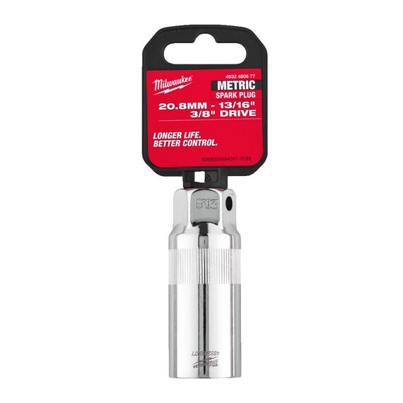 Головка торцевая свечная Milwaukee ⅜˝ DRIVE 20.8MM SPARK PLUG SOCKET - 4932480677, Модель: ⅜˝ DRIVE 20.8MM SPARK PLUG SOCKET, внеший вид, изображение 2