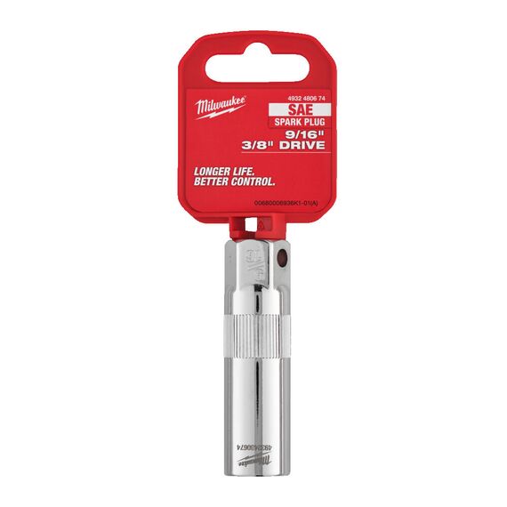 Головка торцевая свечная Milwaukee ⅜˝ DRIVE 9／16˝ SPARK PLUG SOCKET - 4932480674, Модель: ⅜˝ DRIVE 9／16˝ SPARK PLUG SOCKET, внеший вид, изображение 2