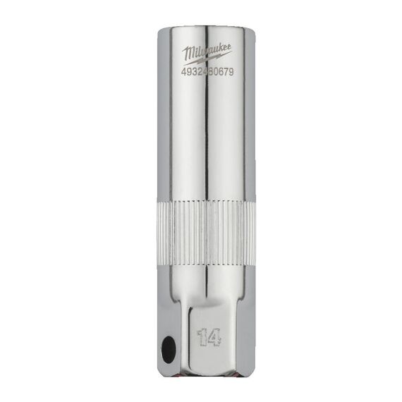Головка торцевая свечная Milwaukee ⅜˝ DRIVE SPARK PLUG SOCKET 14MM - 4932480679, Модель: ⅜˝ DRIVE SPARK PLUG SOCKET 14MM, внеший вид