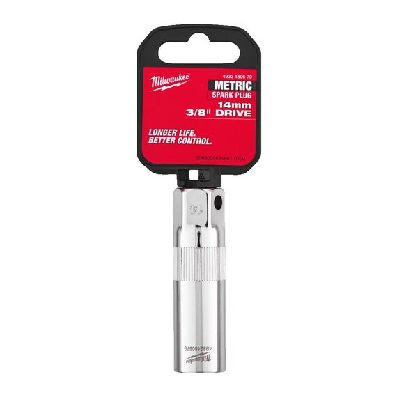 Головка торцевая свечная Milwaukee ⅜˝ DRIVE SPARK PLUG SOCKET 14MM - 4932480679, Модель: ⅜˝ DRIVE SPARK PLUG SOCKET 14MM, внеший вид, изображение 2