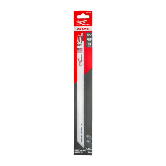 Сабельное полотно Milwaukee 300MM x 18 TPI 5 PC - 48475189, Модель: 300MM x 18 TPI 5 PC, внеший вид
