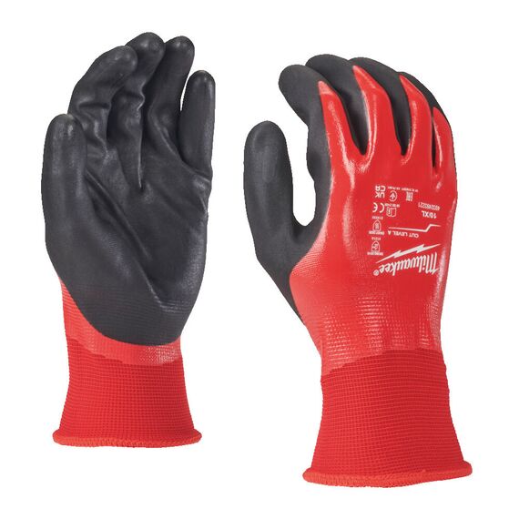 Перчатки рабочие Milwaukee FULLY DIP CUT A GLOVES 11／XXL - 4932493222, Модель: FULLY DIP CUT A GLOVES 11／XXL, внеший вид