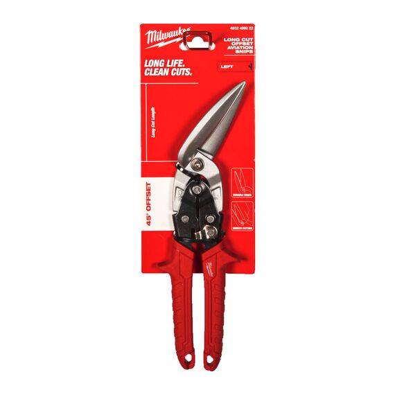Ножницы по металлу Milwaukee LONG CUT OFFSET LEFT AVIATION SNIPS левый рез - 4932499022, фото, изображение 2 Ножницы по металлу Milwaukee LONG CUT OFFSET LEFT AVIATION SNIPS левый рез - 4932499022, внеший вид, изображение 2
