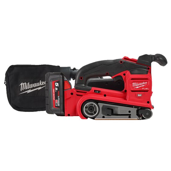 Аккумуляторная ленточная шлифовальная машина Milwaukee M18 FBTS75-552X - 4933479615, Модель: M18 FBTS75-552X, фото Аккумуляторная ленточная шлифовальная машина Milwaukee M18 FBTS75-552X - 4933479615, Модель: M18 FBTS75-552X, внеший вид