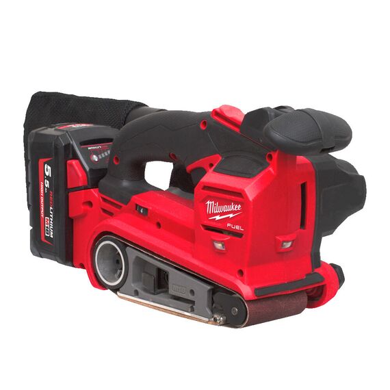 Аккумуляторная ленточная шлифовальная машина Milwaukee M18 FBTS75-552X - 4933479615, Модель: M18 FBTS75-552X, фото, изображение 2 Аккумуляторная ленточная шлифовальная машина Milwaukee M18 FBTS75-552X - 4933479615, Модель: M18 FBTS75-552X, внеший вид, изображение 2