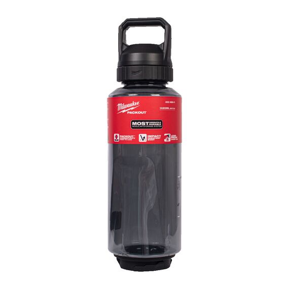 Бутылка Milwaukee PACKOUT 1420 ML PLASTIC BOTTLE CHUG LID BLACK - 4932498641, Модель: PACKOUT 1420 ML PLASTIC BOTTLE CHUG LID BLACK, внеший вид, изображение 2