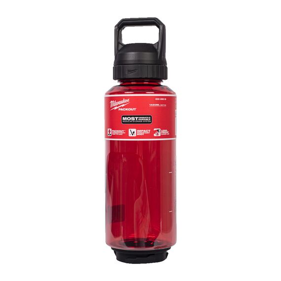Бутылка Milwaukee PACKOUT 1420 ML PLASTIC BOTTLE CHUG LID RED - 4932498638, Модель: PACKOUT 1420 ML PLASTIC BOTTLE CHUG LID RED, внеший вид, изображение 2