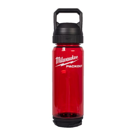 Бутылка Milwaukee PACKOUT 740 ML PLASTIC BOTTLE CHUG LID RED - 4932498636, Модель: PACKOUT 740 ML PLASTIC BOTTLE CHUG LID RED, внеший вид