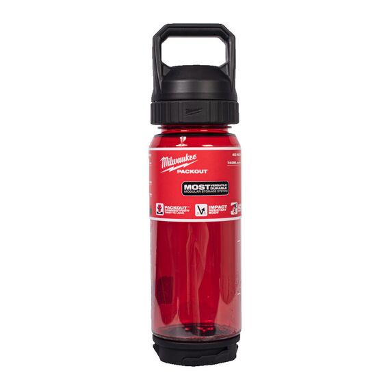 Бутылка Milwaukee PACKOUT 740 ML PLASTIC BOTTLE CHUG LID RED - 4932498636, Модель: PACKOUT 740 ML PLASTIC BOTTLE CHUG LID RED, внеший вид, изображение 2