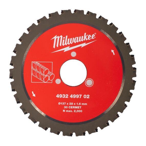 Пильный диск по металлу Milwaukee CSB P M 137x28x1.6x30 для циркулярной пилы - 4932499702, внеший вид