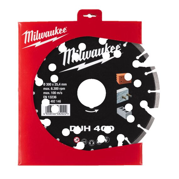 Алмазный диск Milwaukee DUH 400 MM - 4932492146, Диаметр диска (мм): 400, Посадочный диаметр (мм): 25,4, Модель: DUH 400 MM, внеший вид, изображение 2