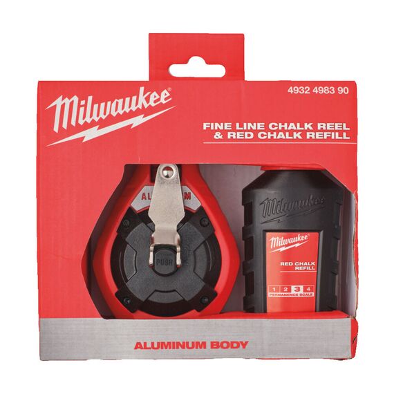 Шнур тонкий разметочный Milwaukee FINE LINE CHALK REEL & RED CHALK REFILL - 4932498390, Модель: FINE LINE CHALK REEL & RED CHALK REFILL, внеший вид, изображение 4