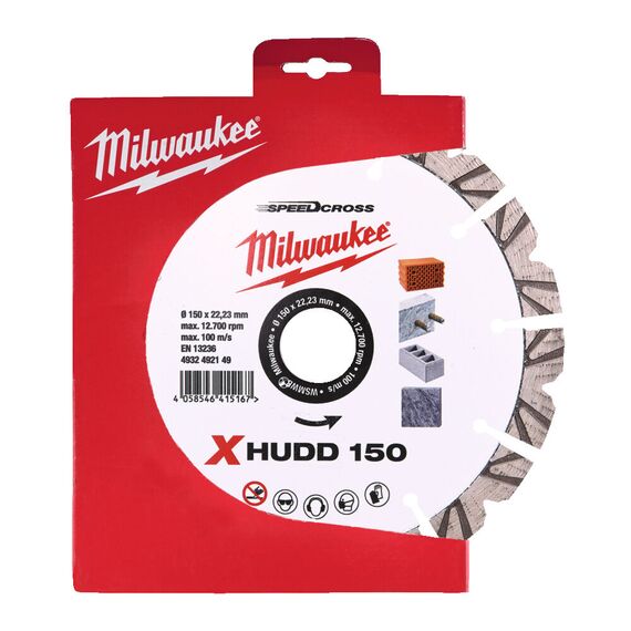 Алмазный диск Milwaukee XHUDD 150 MM - 4932492149, Диаметр диска (мм): 150, Посадочный диаметр (мм): 22,23, Модель: XHUDD 150 MM, внеший вид, изображение 2