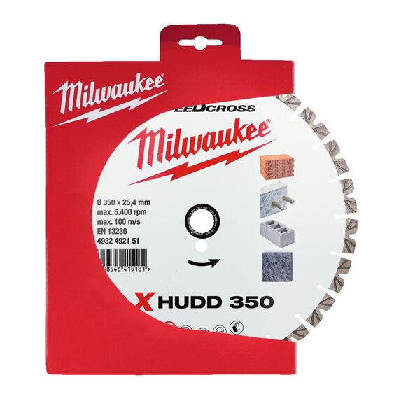 Алмазный диск Milwaukee XHUDD 350 MM - 4932492151, Диаметр диска (мм): 350, Посадочный диаметр (мм): 25,4, Модель: XHUDD 350 MM, внеший вид, изображение 2