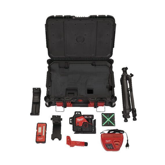 Аккумуляторный лазерный нивелир с принадлежностями Milwaukee M12 3PLKIT-401P - 4933478960, Модель: M12 3PLKIT-401P, внеший вид, изображение 3