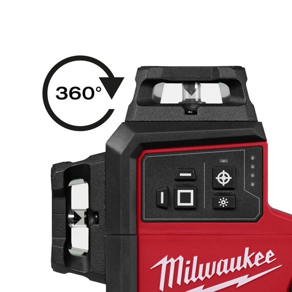 Аккумуляторный линейно-точечный лазерный нивелир Milwaukee M12 A3PLO-401C - 4933499002, Модель: M12 A3PLO-401C, внеший вид, изображение 7