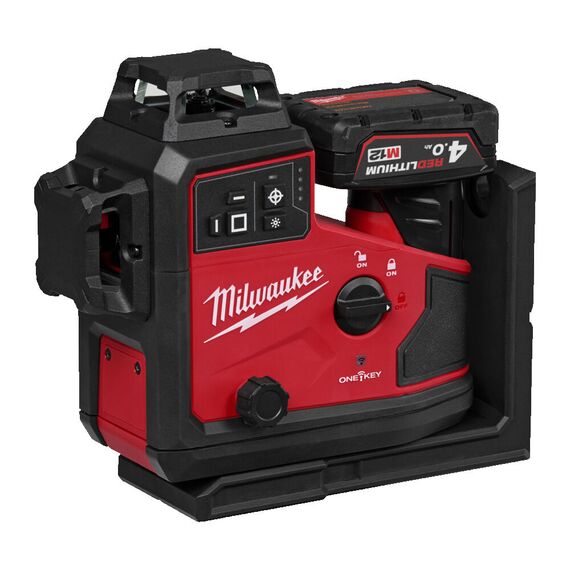 Аккумуляторный линейно-точечный лазерный нивелир Milwaukee M12 A3PLO-401C - 4933499002, Модель: M12 A3PLO-401C, внеший вид, изображение 6