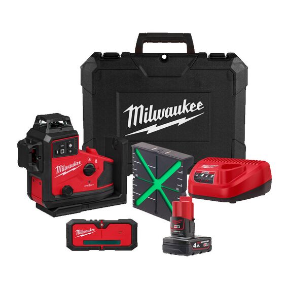 Аккумуляторный линейно-точечный лазерный нивелир Milwaukee M12 A3PLO-401C - 4933499002, Модель: M12 A3PLO-401C, внеший вид, изображение 8